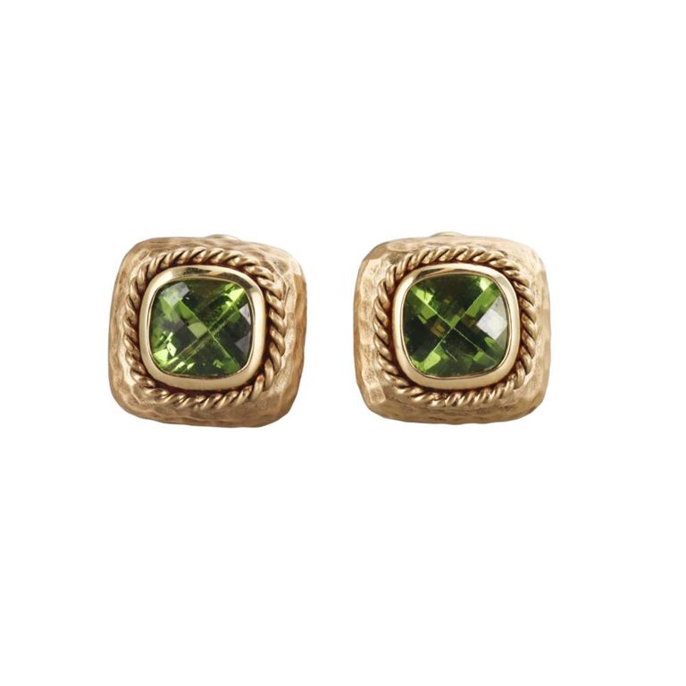 14k Gold Peridot Earrings