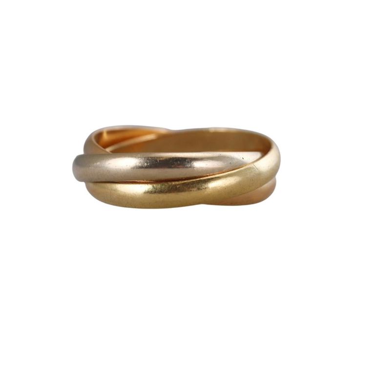 18k Tri Color Gold Trinity Ring