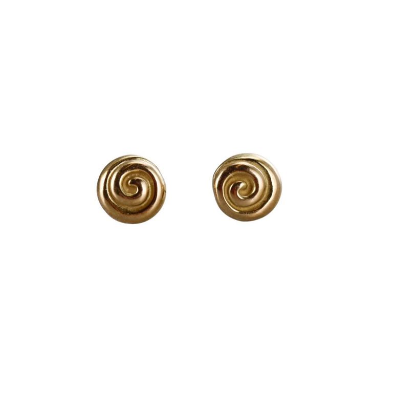 18k Gold Swirl Stud Earrings