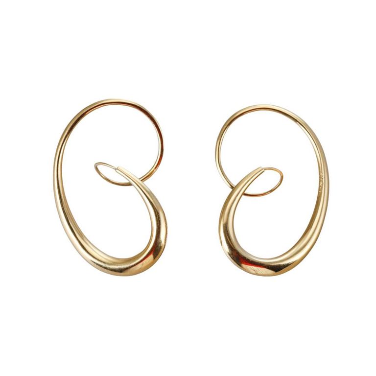 18k Gold Swirl Earrings