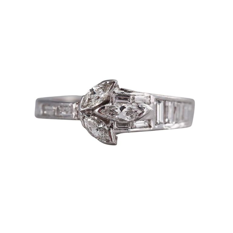 Platinum Diamond Buckle Band Ring