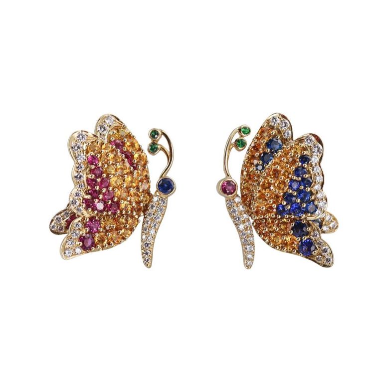 18k Yellow Gold Diamond Earrings