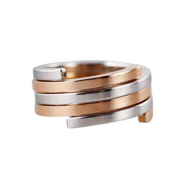 18k Rose Gold Sterling Silver Puzzle Ring