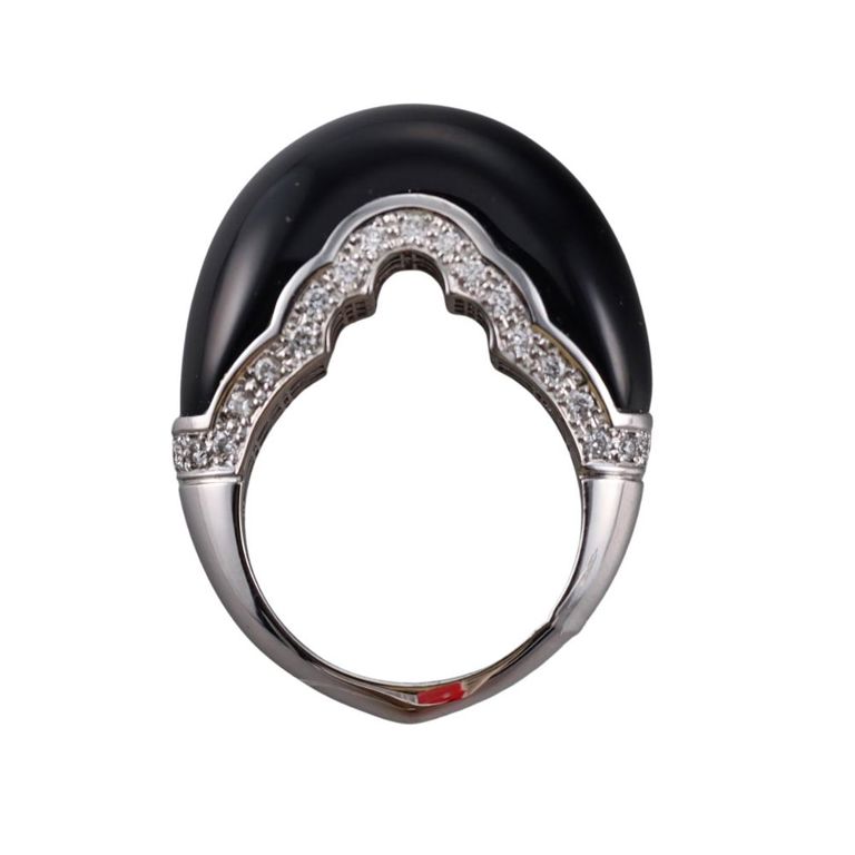 18k Gold Diamond Onyx Ring