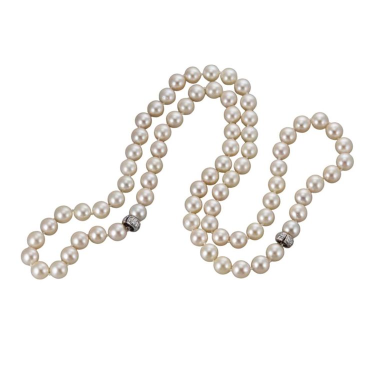14k Gold Diamond and Pearl Necklace
