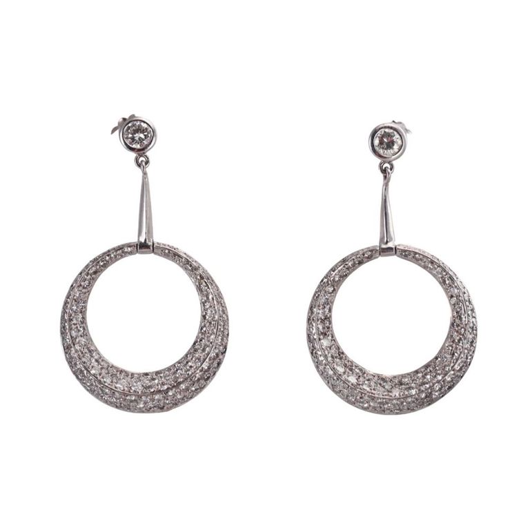18k Gold Diamond Drop Earrings