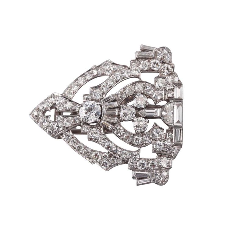 Art Deco Platinum Diamond Brooch