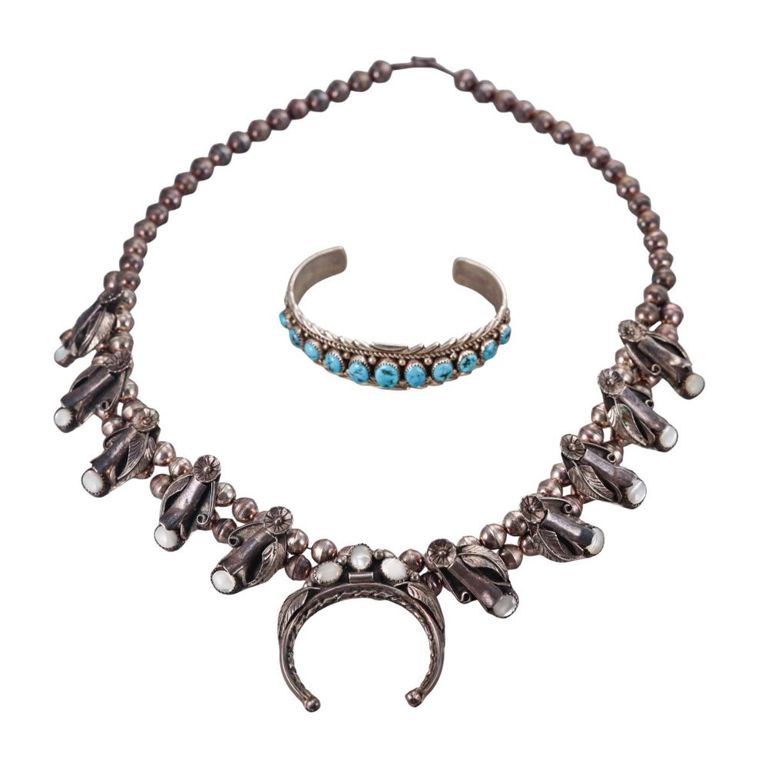 Turquoise and Opal Bracelet and Necklace Set
