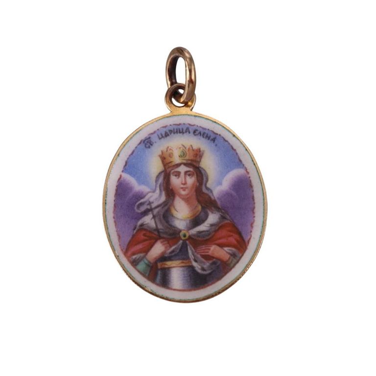 14k Gold Enamel Pendant