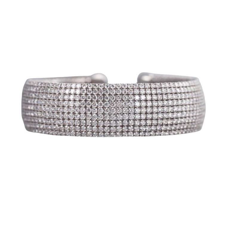 18k Gold Diamond Cuff Bracelet