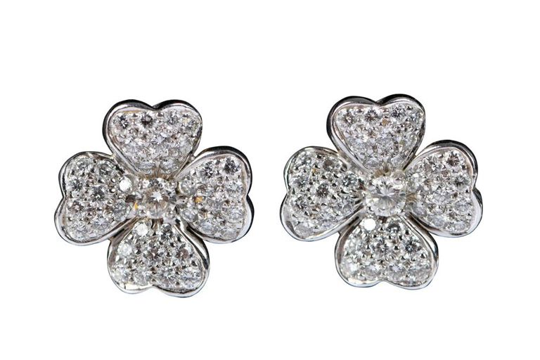 Pair of 18k Gold Diamond Earrings