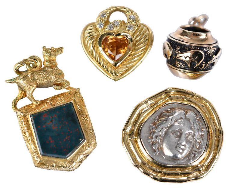 Set of 4 Gold Pendants