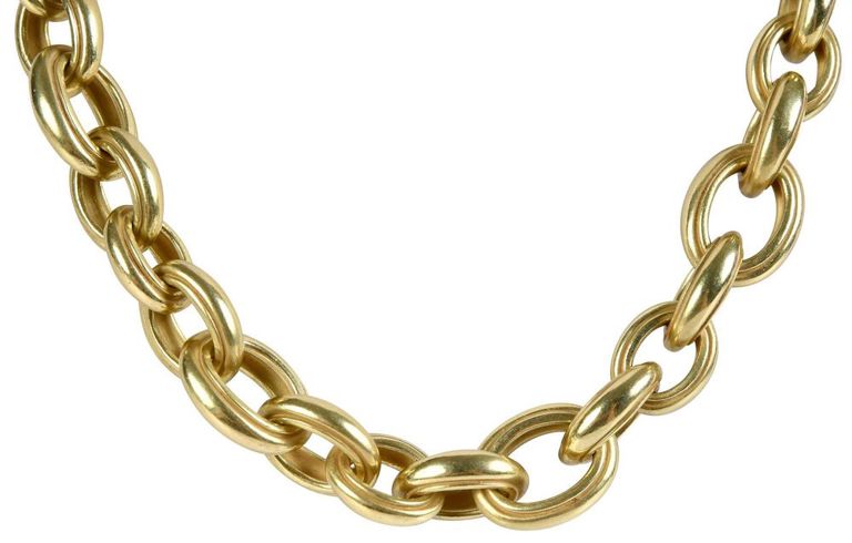 18k Gold Curb Link Necklace