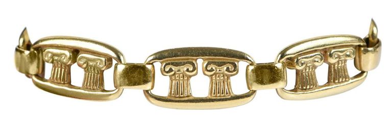 18k Gold Columnar Link Bracelet