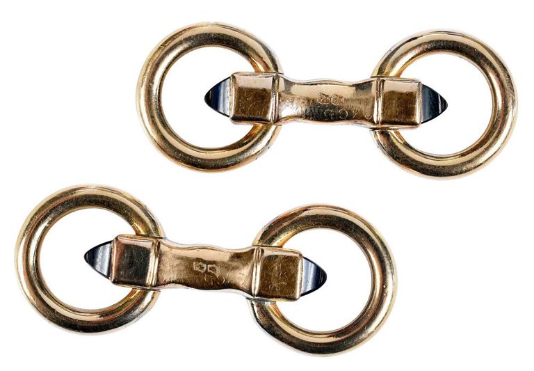 Pair of 18k Gold Sapphire Cufflinks