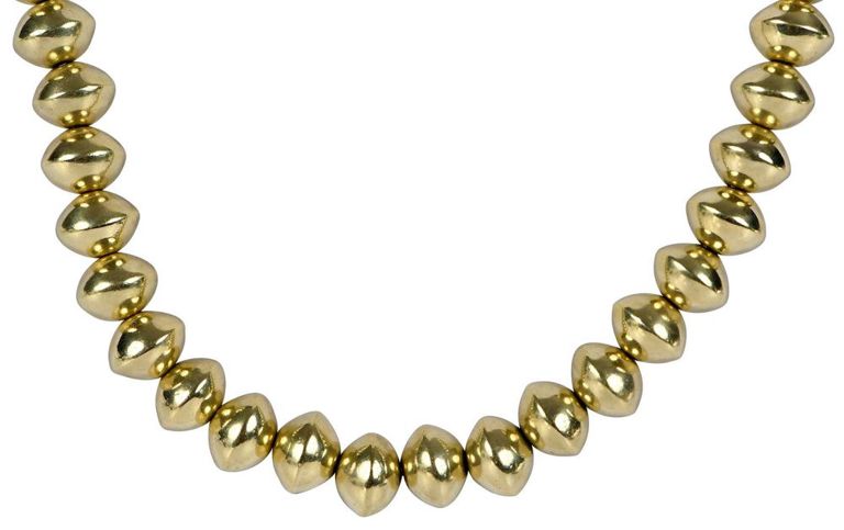 18k Gold Rondelle Bead Necklace