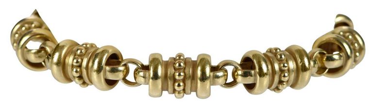 18k Gold Barrel Link Bracelet