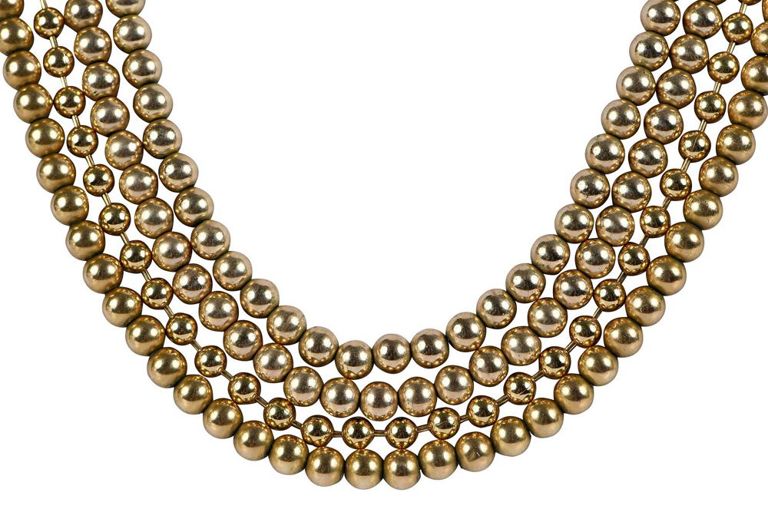 Set of 4 Gold Beaded Necklaces