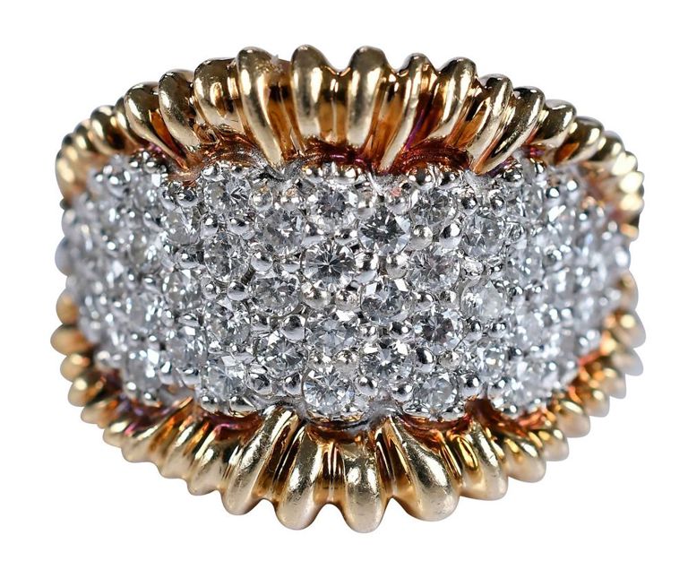 Yellow Gold Saddle Diamond Ring