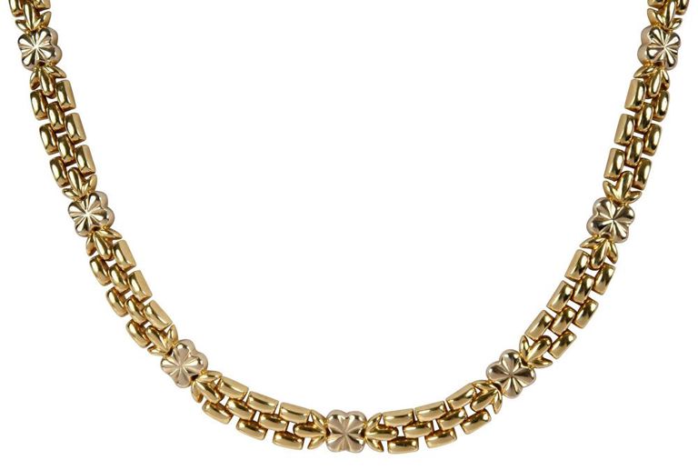18k Gold Panther Link Necklace