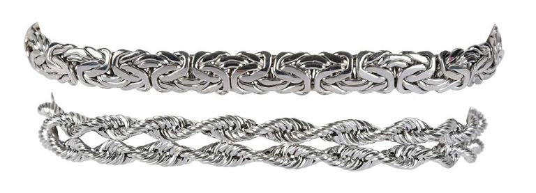 Pair of 14k White Gold Chain Link Bracelets