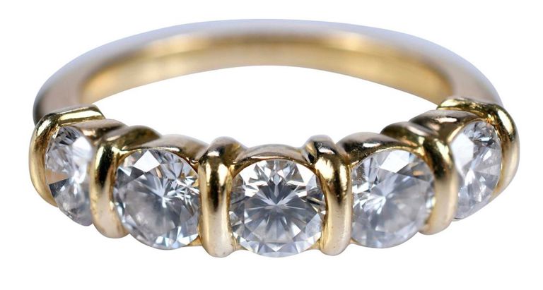 Yellow Gold Anniversary Diamond Ring
