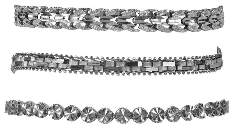 Set of Three 14k Gold Link Bracelets