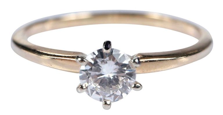 14k Gold Diamond Solitaire Ring
