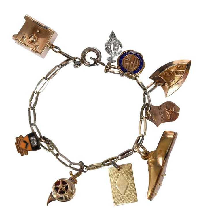 Sterling Silver and Enamel Charm Bracelet