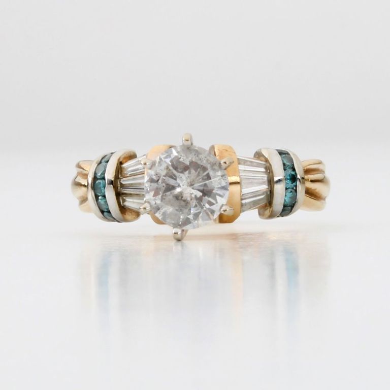 14k Yellow Gold Diamond Engagement Ring