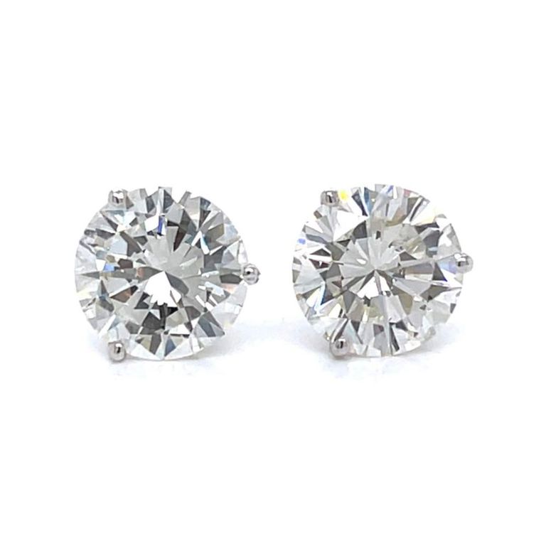 14k White Gold Diamond Stud Earrings