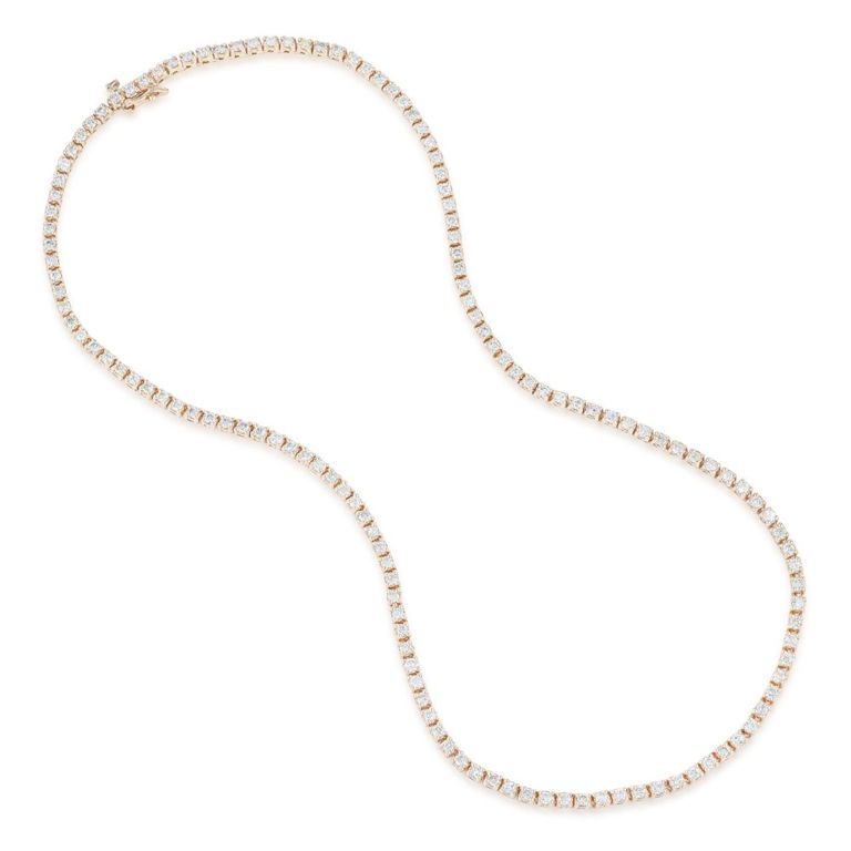 14k Rose Gold Diamond Tennis Necklace