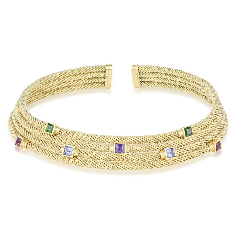 18k Yellow Gold Gemstone Necklace