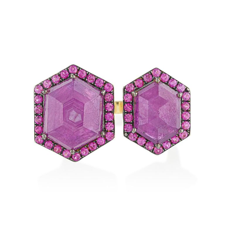 18k Gold Ruby Sapphire Ring