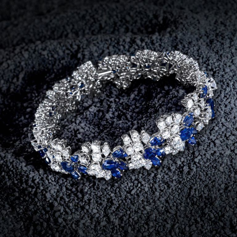 18k White Gold Sapphire and Diamond Bracelet
