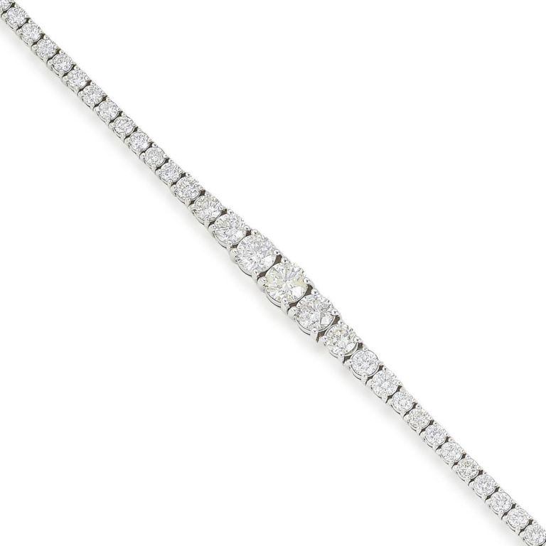 14k White Gold Diamond Line Bracelet