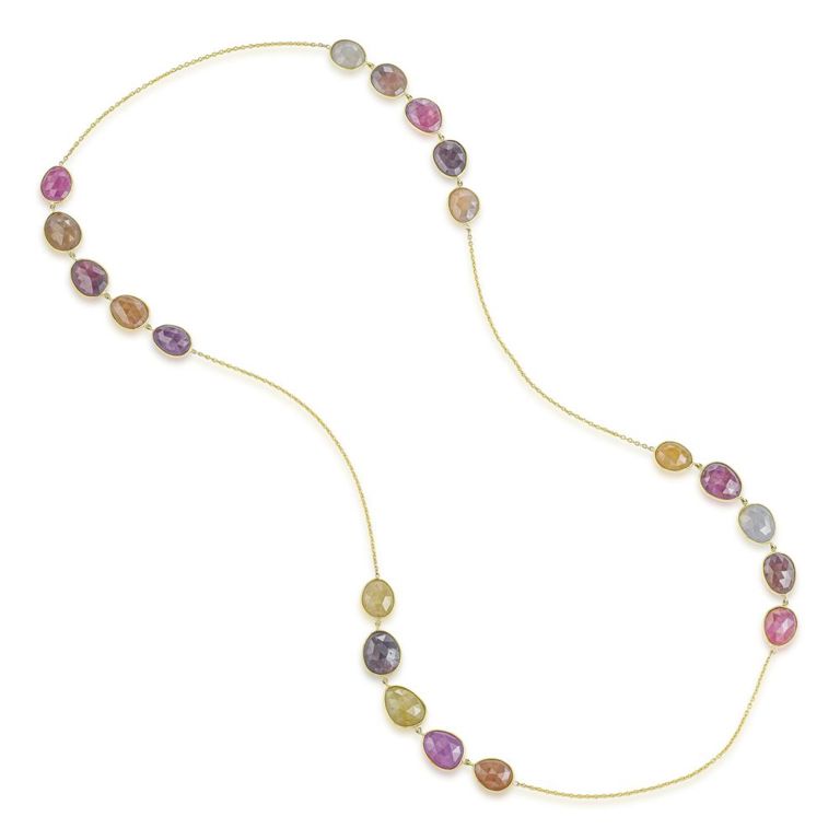 18k Yellow Gold Sapphire Necklace