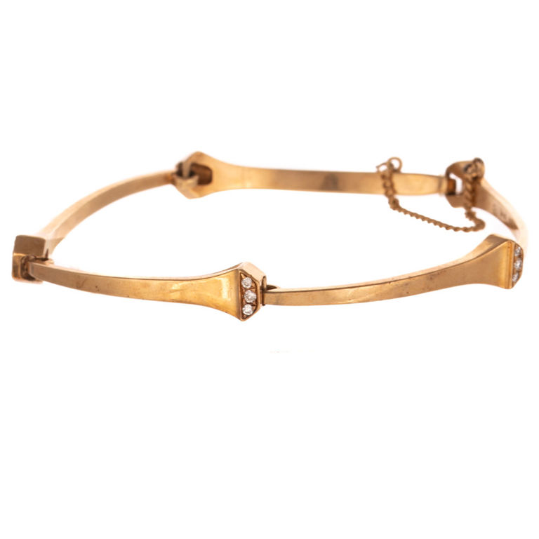 14k Yellow Gold Diamond Link Bracelet