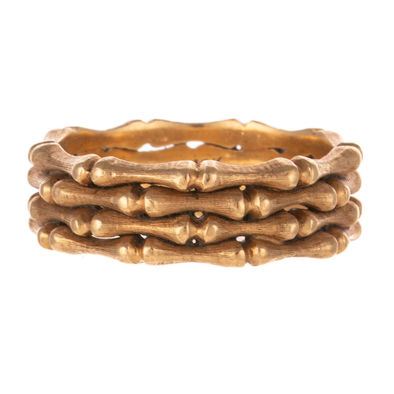 14k Yellow Gold Bamboo Ring