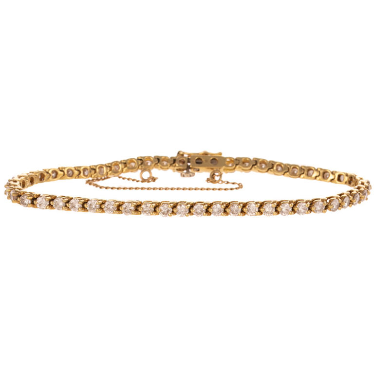 18k Yellow Gold Diamond Line Bracelet