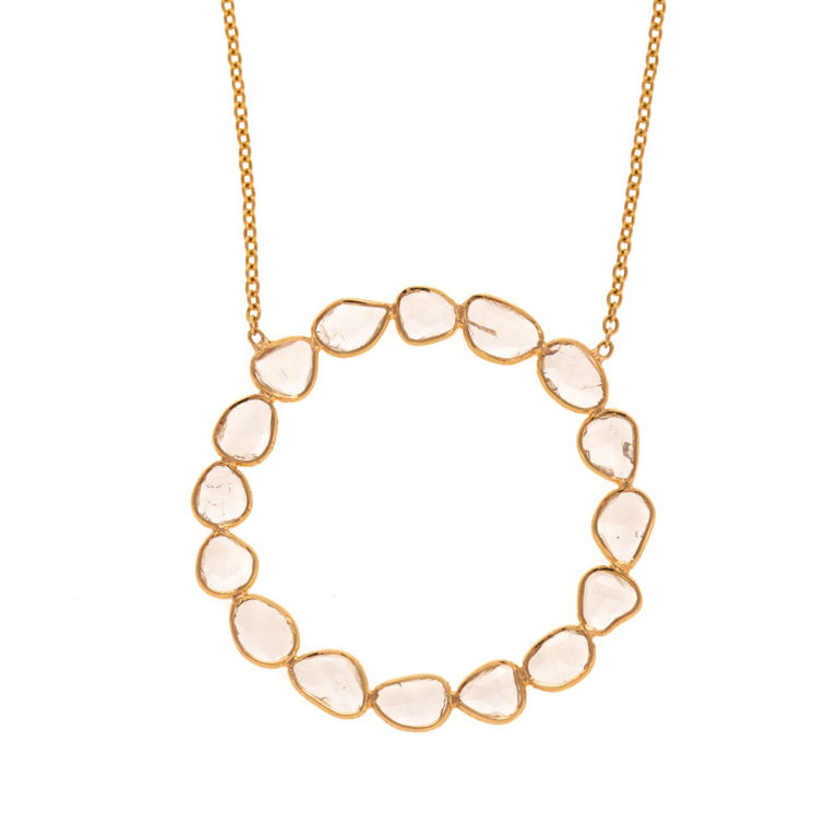18k Yellow Gold Diamond Pendant Necklace