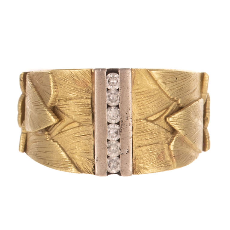 14k and 18k Yellow Gold Diamond Band Ring