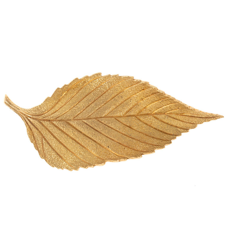18k Yellow Gold Leaf Brooch