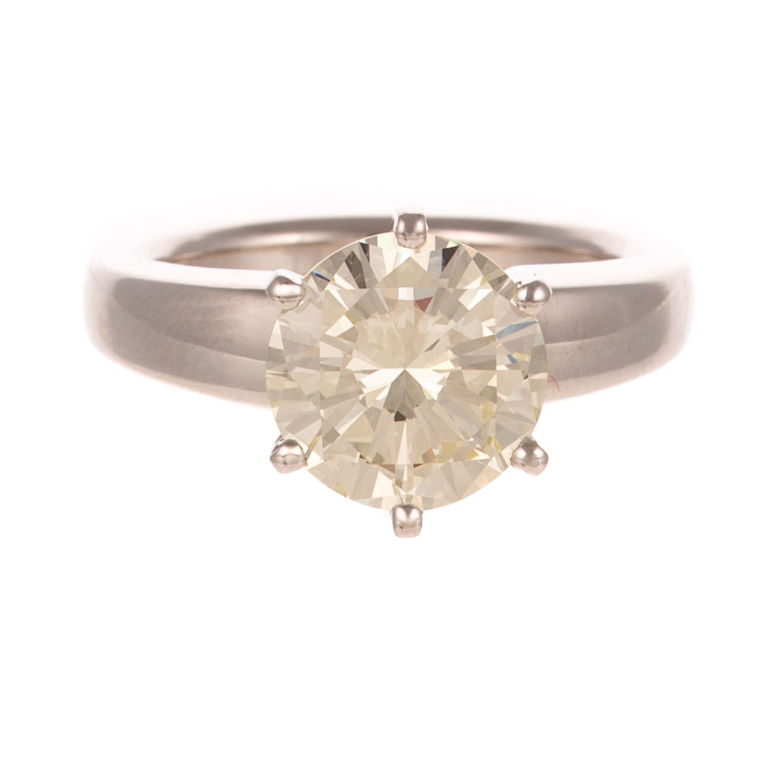 14k White Gold Diamond Solitaire Ring