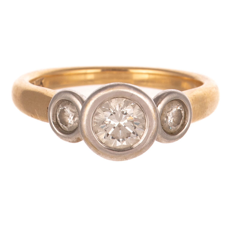 14k Yellow and White Gold Diamond Ring