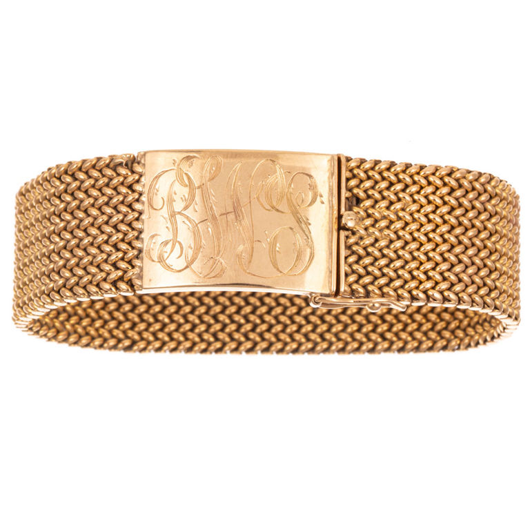 14k Yellow Gold Mesh Bracelet