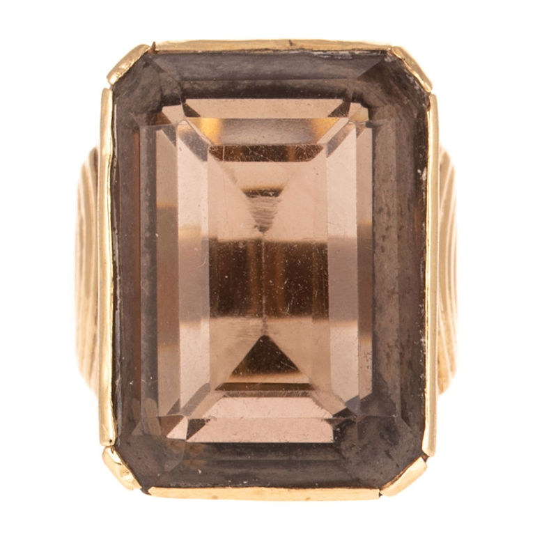 14k Yellow Gold Smoky Quartz Ring
