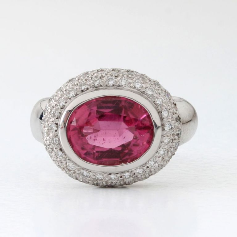 18k Gold Tourmaline and Diamond Cocktail Ring