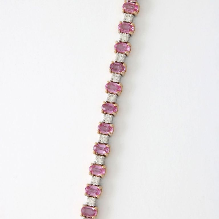 18k Gold Sapphire and Diamond Tennis Bracelet