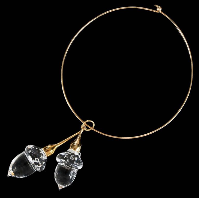 18k Gold Glass Pendant Necklace